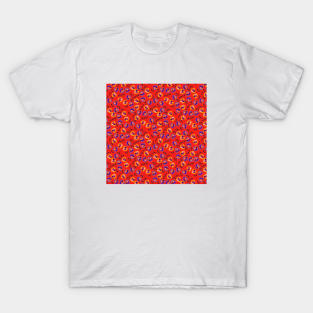 Red Floral Pattern T-Shirt